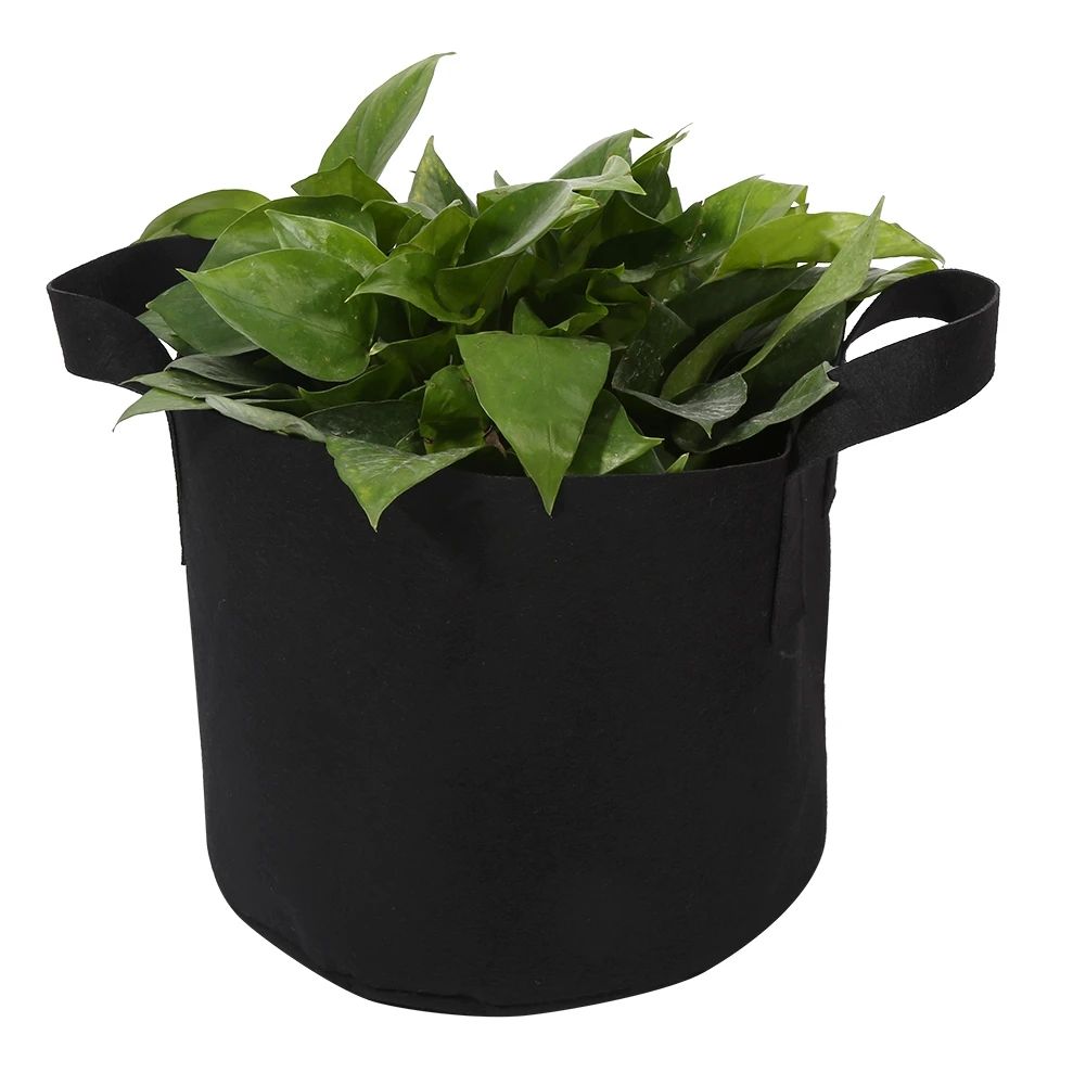 1pc Black Plants Growing Bag Vegetable Flower Aeration Planting Pot Container 5 Gallon 25 X 30cm