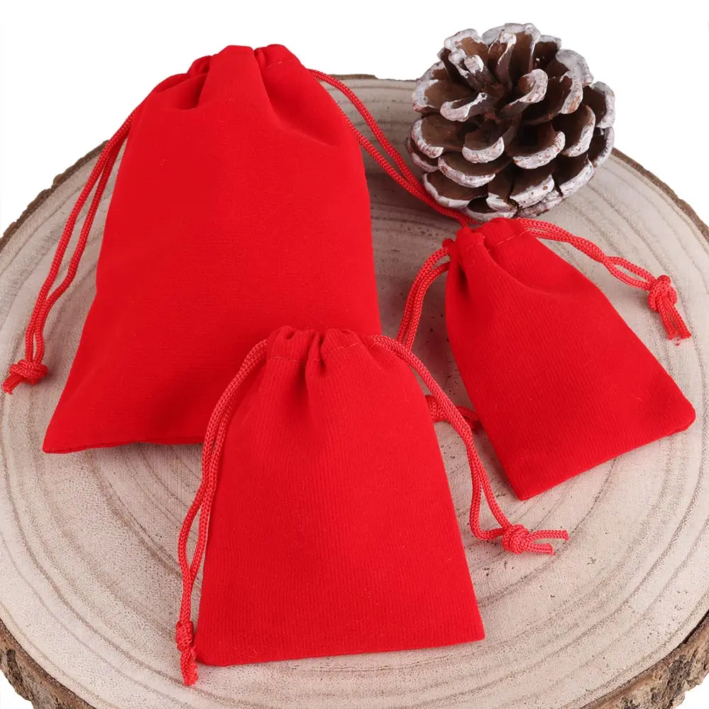 25pcs 5x7cm 7x9cm 9x12cm Coloful Velvet Pouches Jewelry Packaging Display Drawstring Packing Gift Bags & Pouches