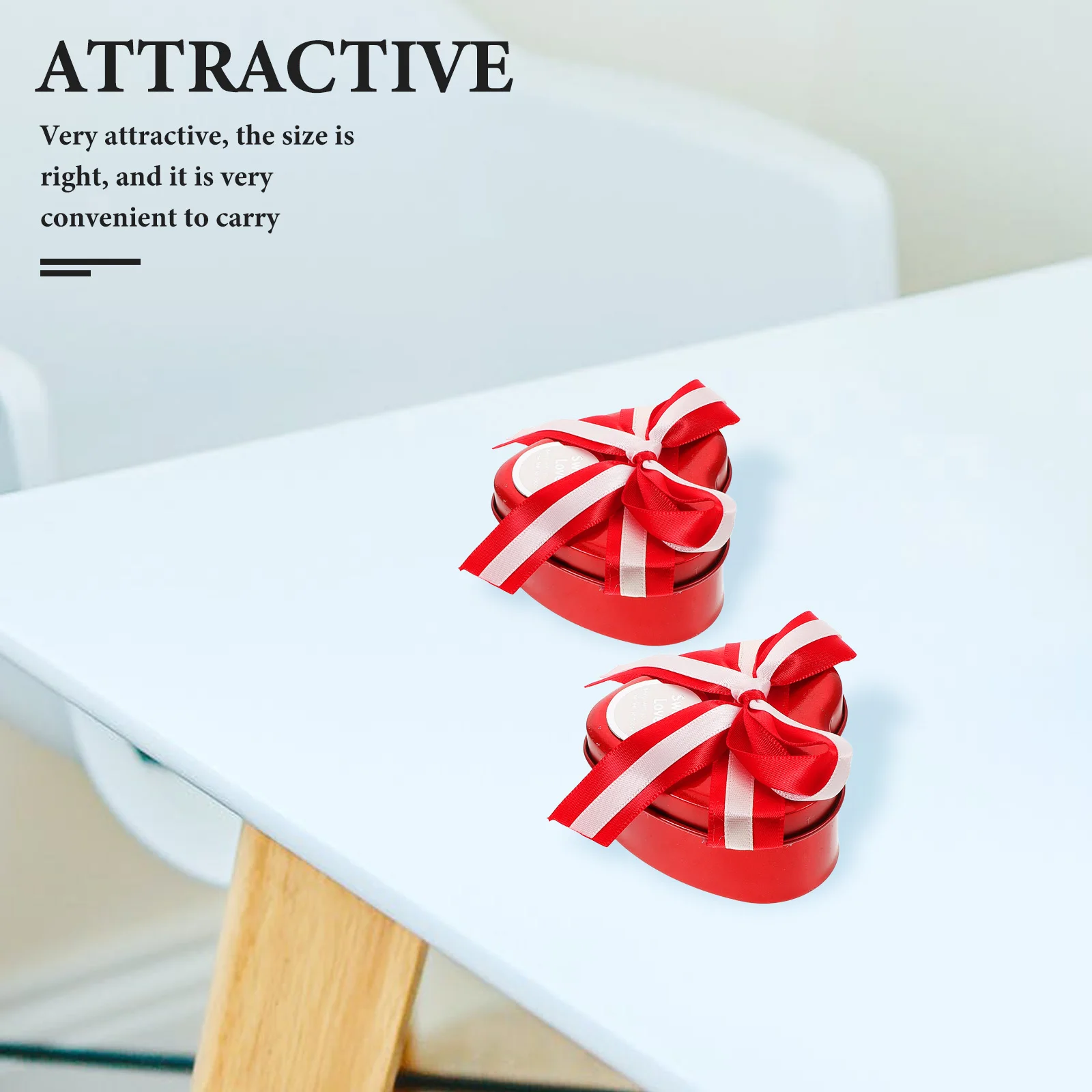 

6 Pcs Tinplate Box Boxes Chinese Traditional Wedding Decoration Supplies Red Heart Shaped Treat Containers