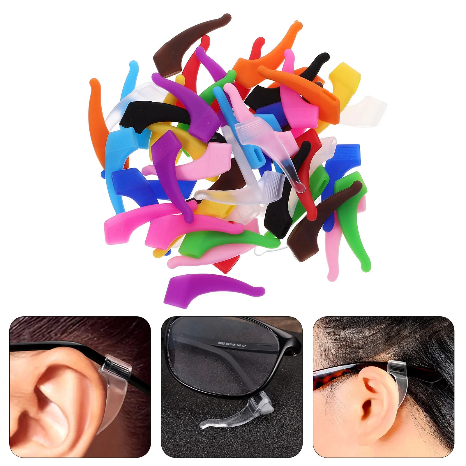 

26Pairs Eyeglass Anti Skid Temple Sleeves Flexible Silicone Glass Ear Pads Secure Fit for Active Lifestyle Eyewear Accessories