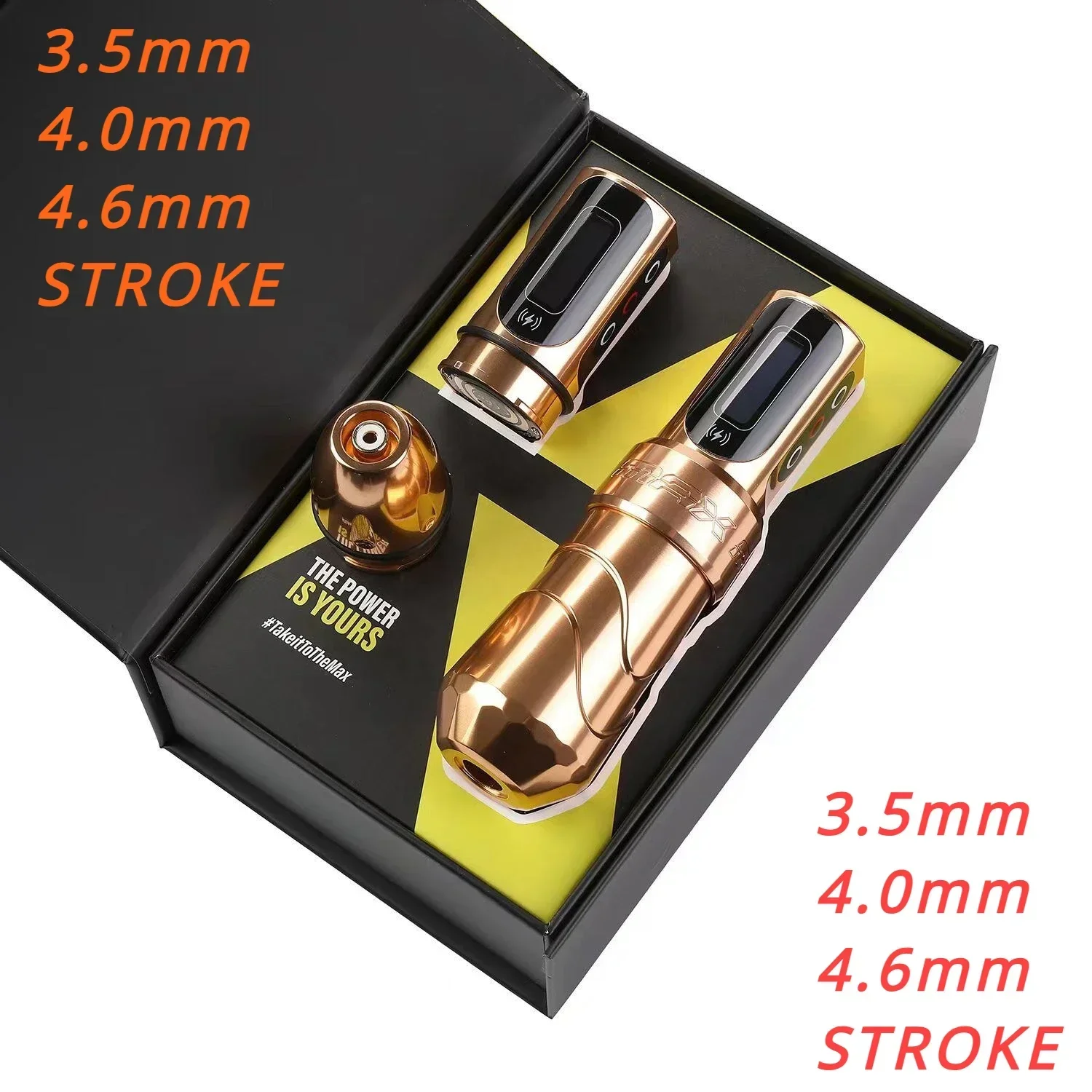 3.5/4.0/4.6mm Professional Tattoo pen 2000mAh Gold EXO Wireless Battery Tattoo Pen Wireless Machine For Cartridges Tattoo Needle