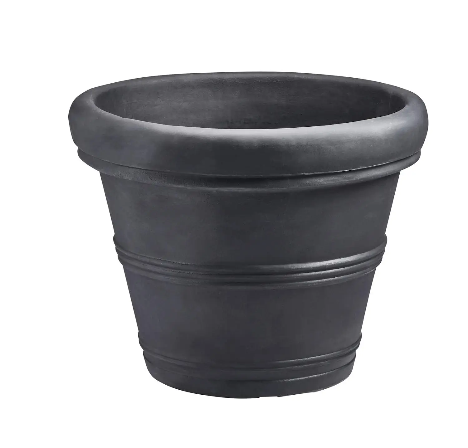 Brunello Classic Rolled Rim Planter Pot, Indoor/Outdoor Plastic Round Plant Pot - Resin Large UV-Resistant Flower, Customized