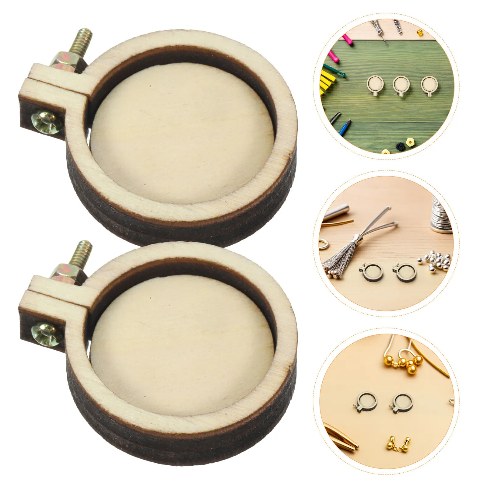 

18Pcs Wood Mini Round Embroidery Hoop Frame Small Sewing Circle for DIY Jewelry Craft Creative Accessories Embroidery Frames