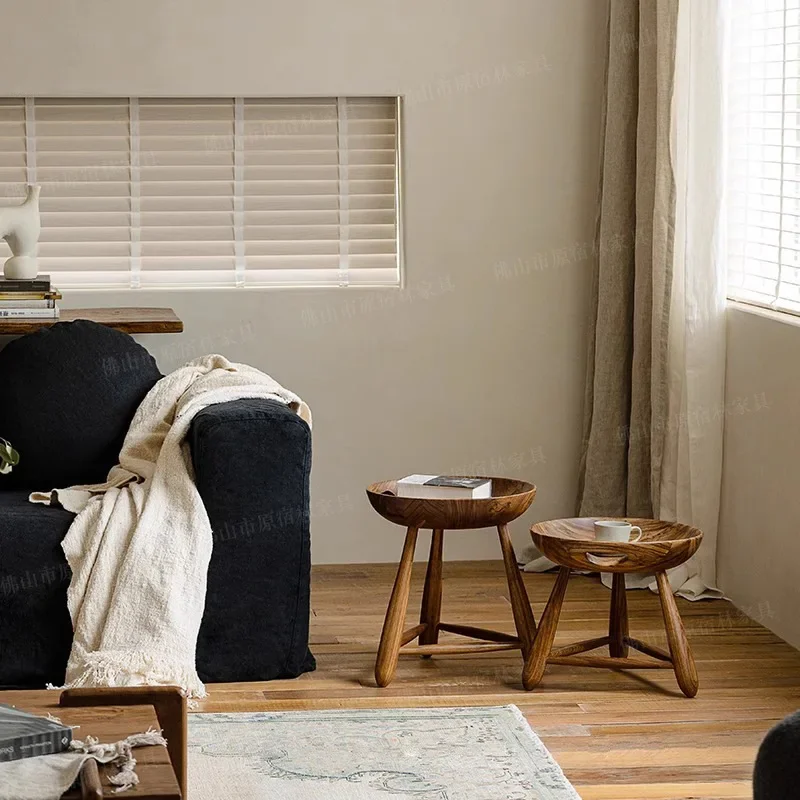 Medieval replica\ Medieval stool ebony wood small stool retro low stool multi-functional storage edge few