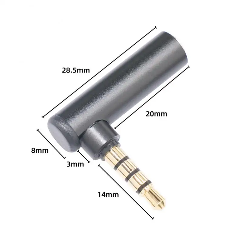 3.5mm Male Plug To Female Jack 4 Pole Right Angle 90 Degree Audio Adapter for 3.5mm Headphone Jack Converter