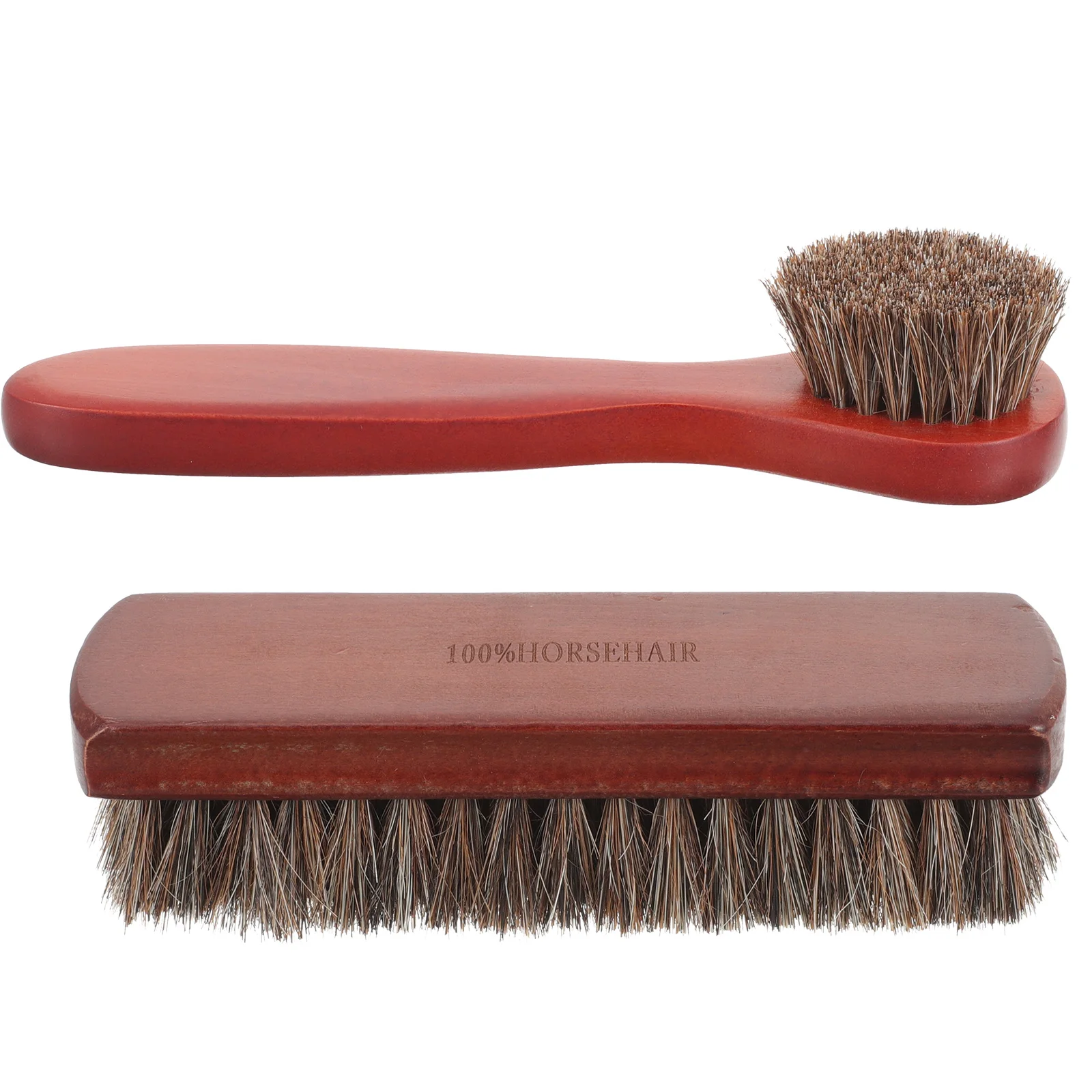 

2 Pcs Shoes Shine Brush Polishing Brushes Horsehair Care Applicator Washing Soft