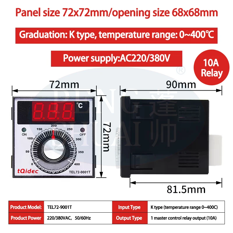 TEL72-9001T Digital display Safe and durable 0~ 400 degree AC220/380 volt special constant temperature oven Power TEL72-9001T