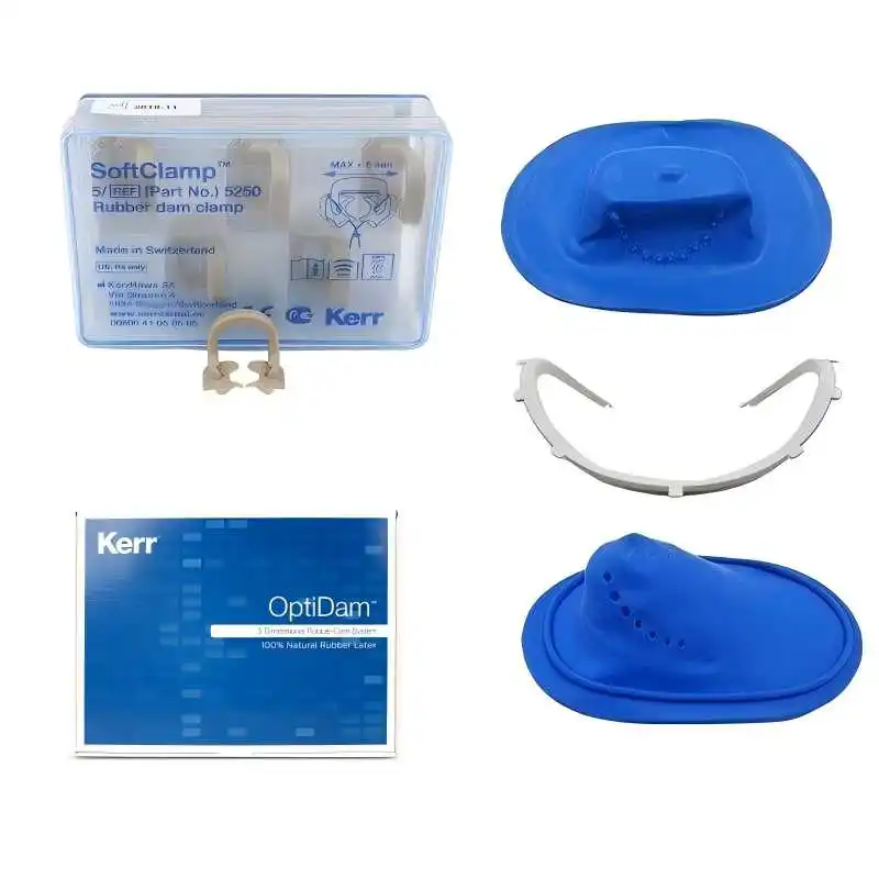 Kerr OptiDam Dental Isolation Rubber Dam Kit Anterior Posterior Dam Frame Clamps for Endodontic Treatment Rubber Dam System