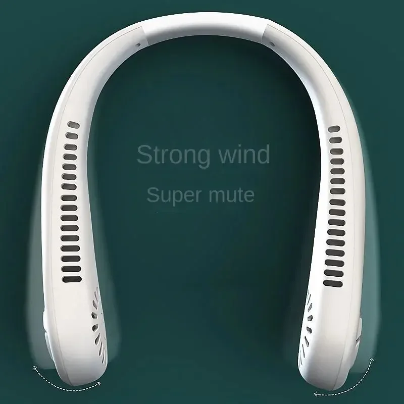 1PC Fan Long Endurance New Mini Neck Portable No Bladeless Hanging Neck Rechargeable Air Cooler 3 Speed Mini Summer Sport Fan image 3