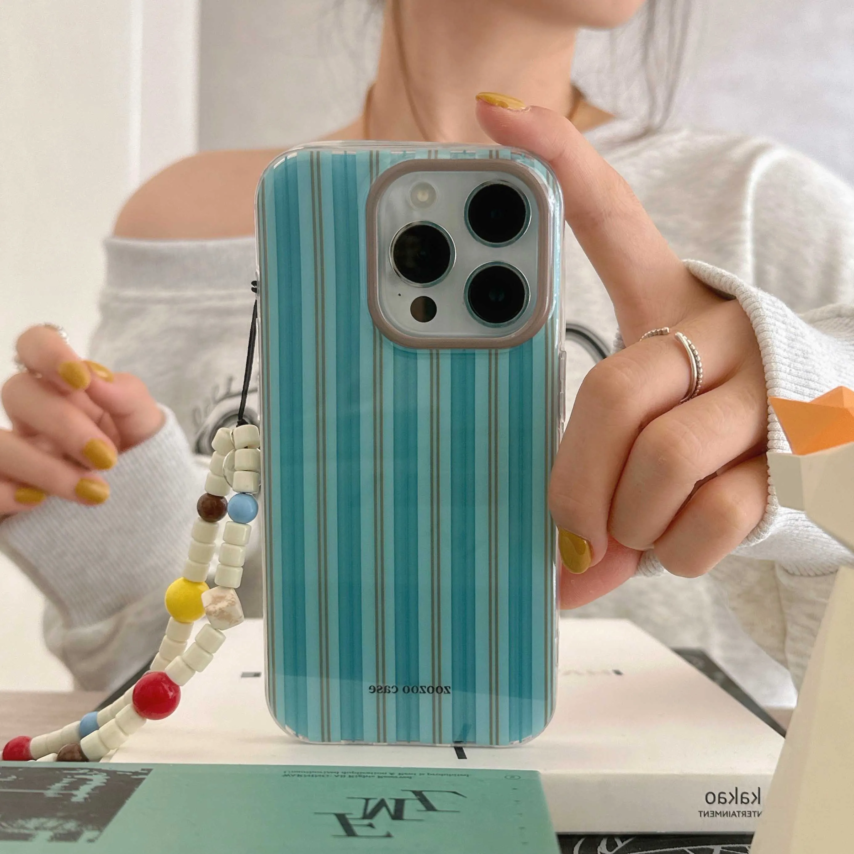 IPhone用の青い縞模様のサマーケース,iPhone 14pro,15 pro,12,14,13,15 pro max,15 pro max,13pro