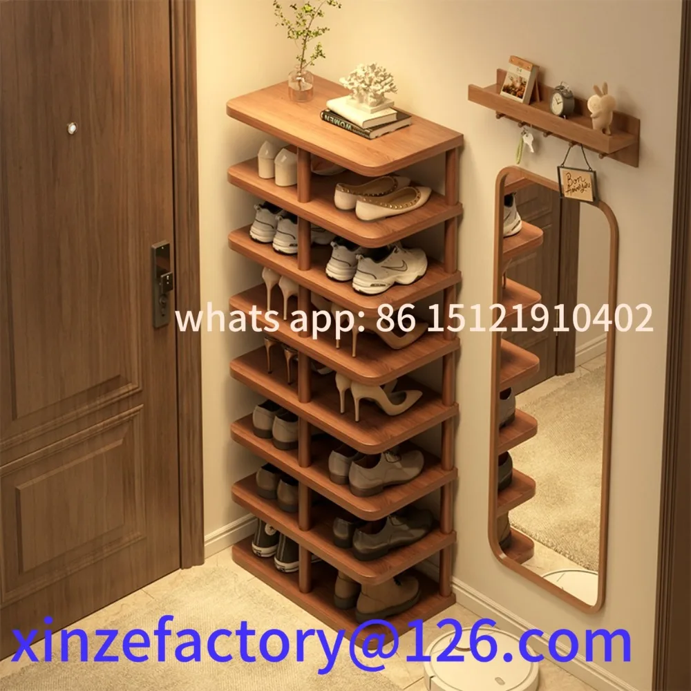 

Customizable Solid Wood Core Shoe Rack Home Doorway Multi-tier Good-looking Small Narrow Shelf