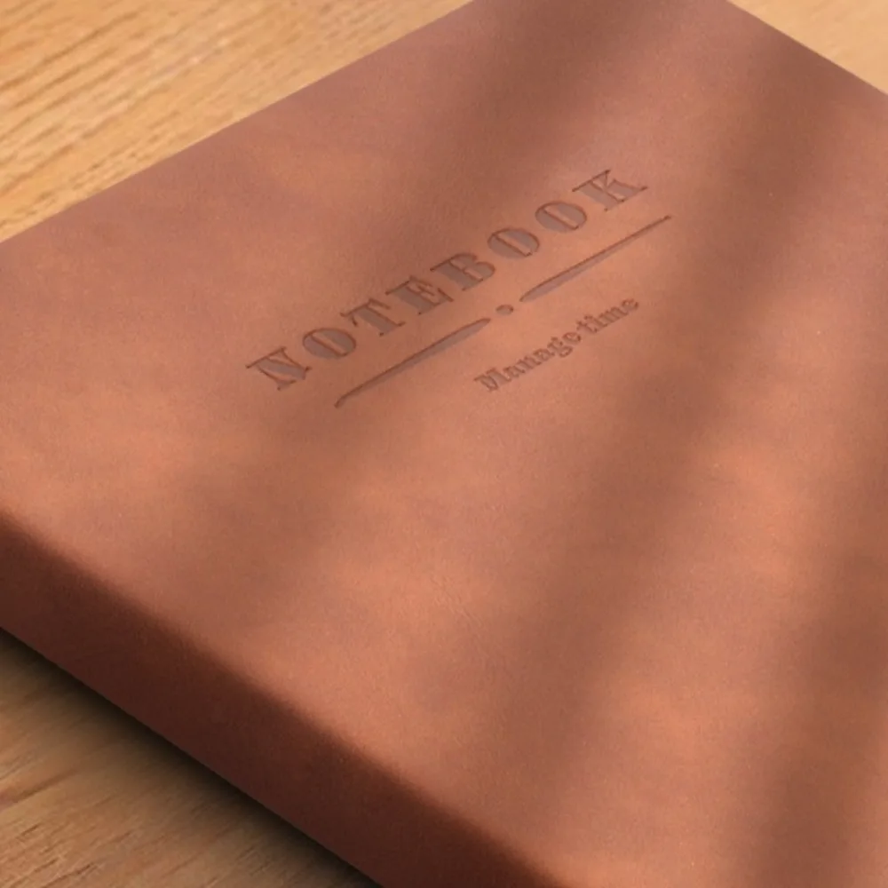 ファッションレザー A4 ノートブックソフトカバー空白裏地付き会議記録ハンドブック厚みのあるトラベラーズジャーナルデイリープランナー学校