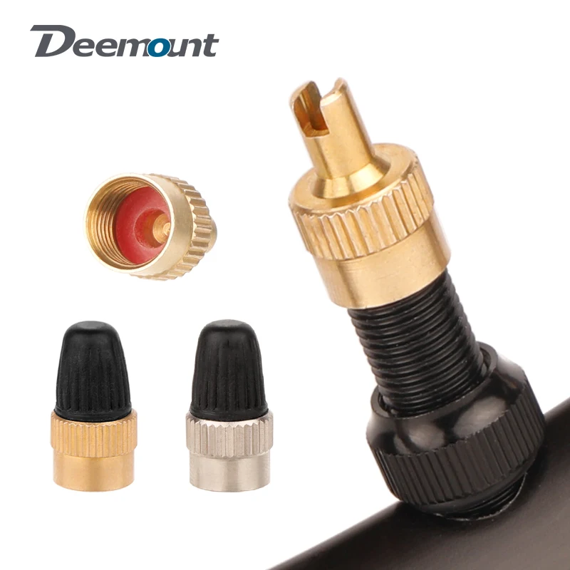 Slotted Slot Schrader Valve Cap W/ Core Remover Brass AV Nozzle Air Dust Cover for Car Trunk Motorcycles mtb Road Bike Parts