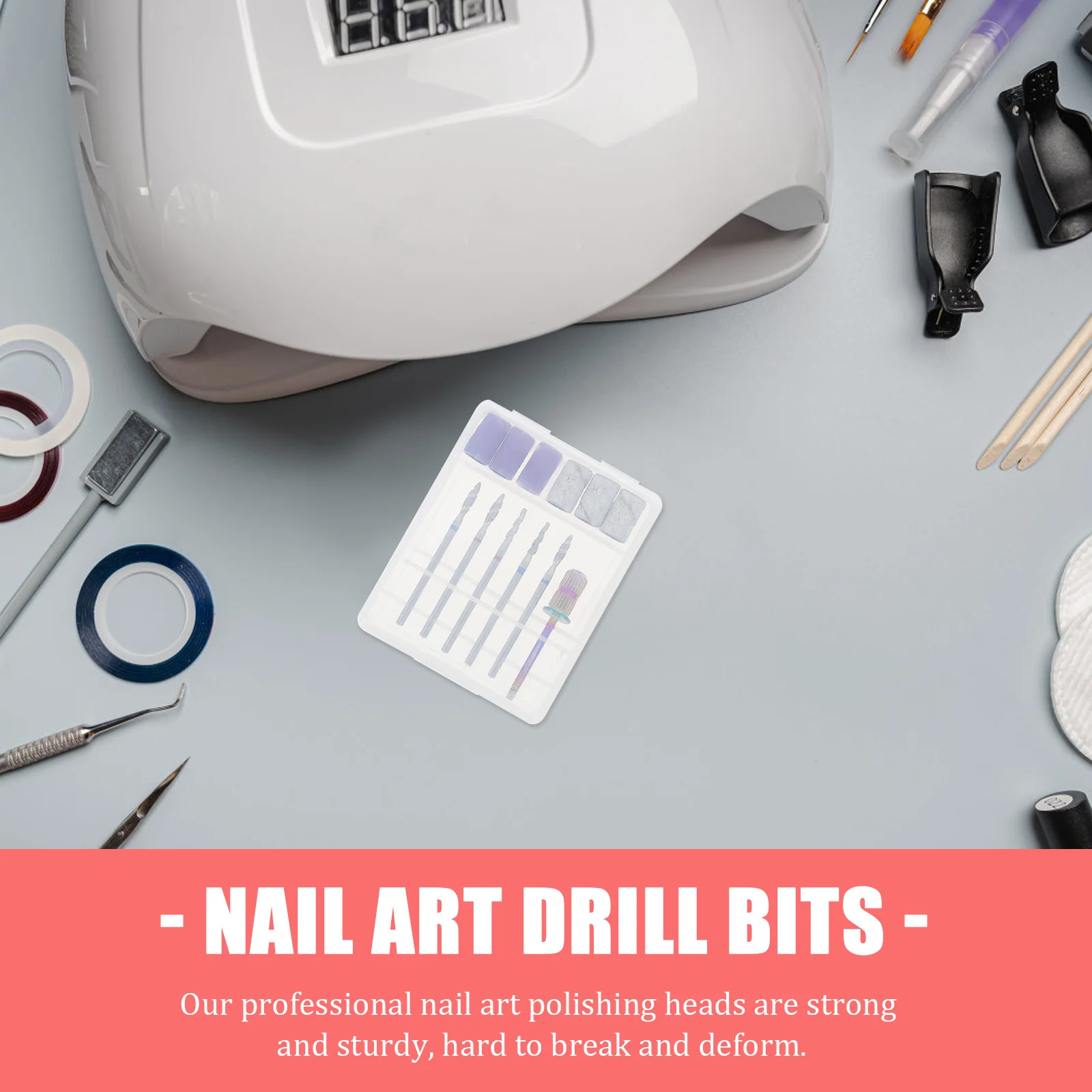 1 セットプロフェッショナルネイルアートドリルビット強力なエメリー研削アクセサリー爪をきれいに彫るためのマニキュアドリルビット