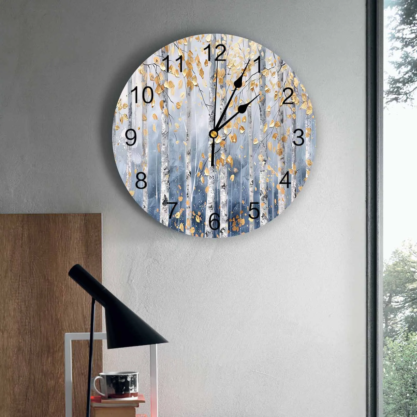 

Illustration Plants PVC Wall Clock Bedroom Decoration Wall Clock Modern Design Home Decore Wall Digital Clock