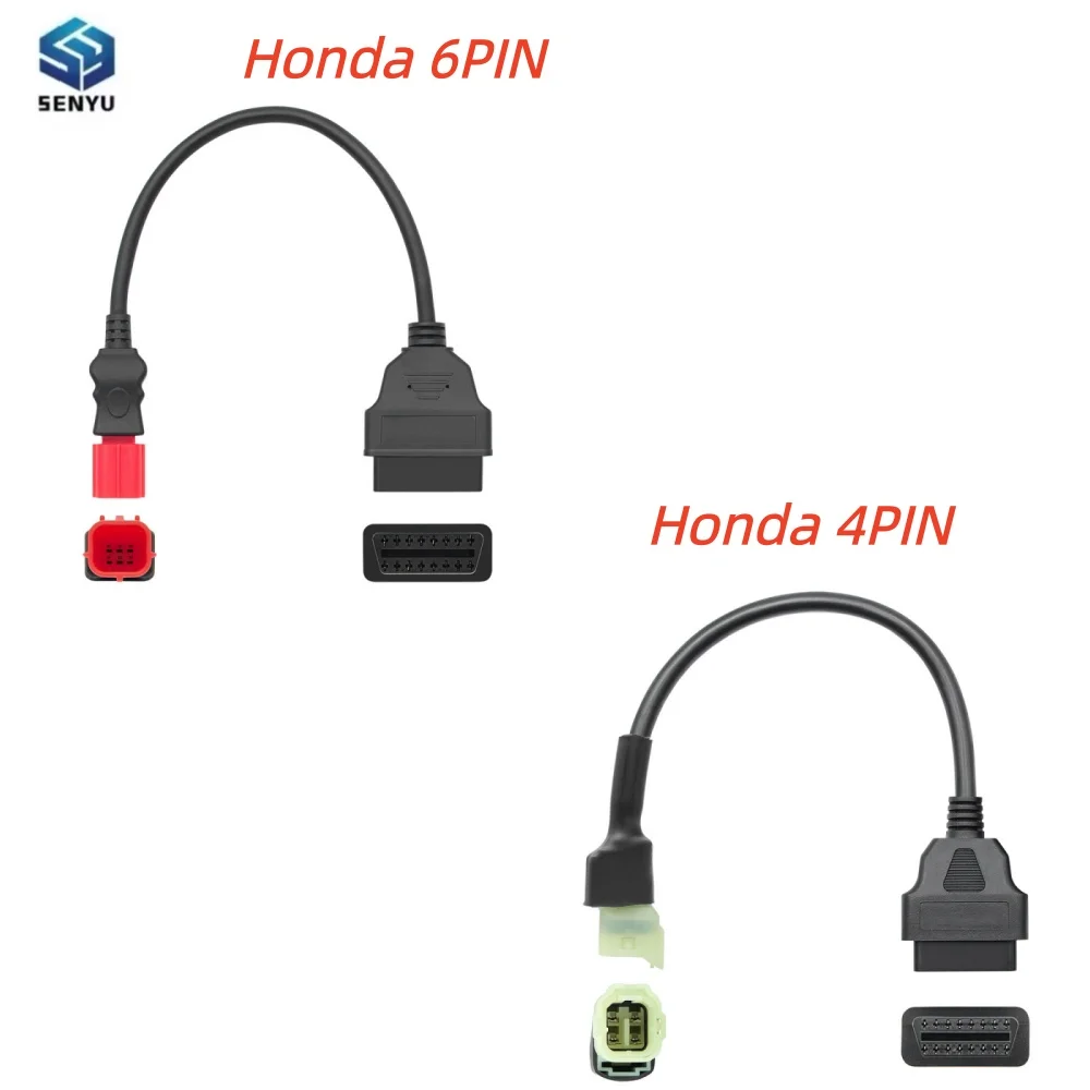 Cable OBD2 para motocicleta Honda de 4 pines y 6 pines a OBDII, Cable de 16 pines, Cable de enchufe de 4 pines/6 pines, Cable de extensión de diagnóstico de motocicleta