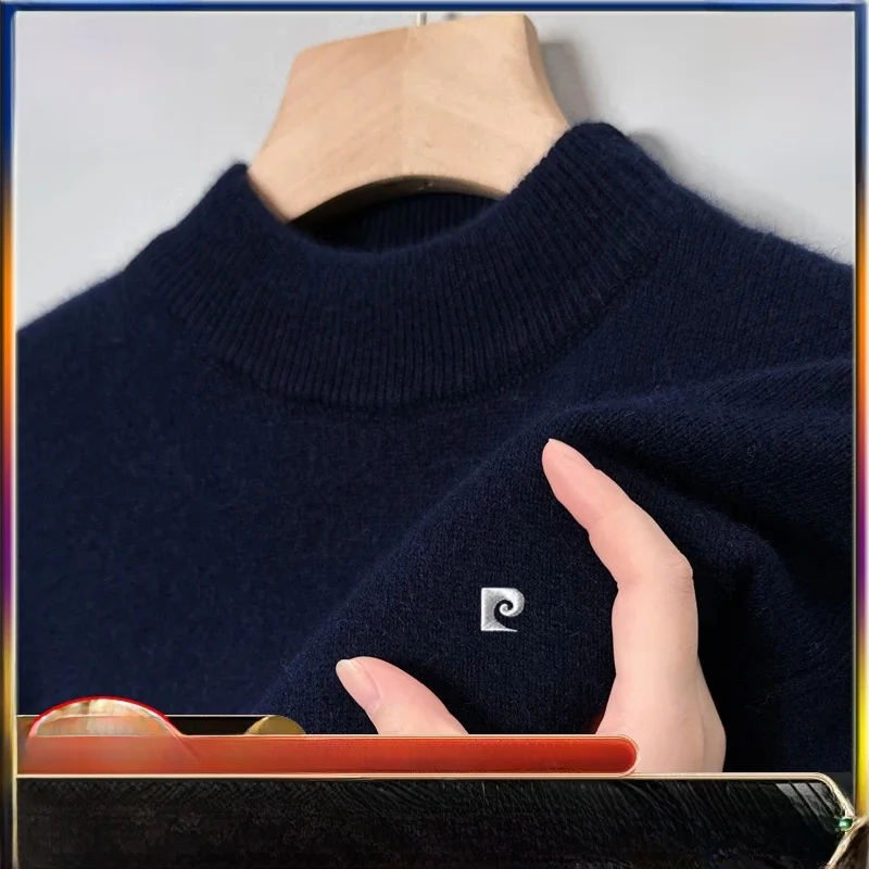 

Pierre Cardin мужской шерстяной свитер свободный вязаный Thiened f с высоким воротником теплый базовый слой irt для осени и зимы повседневный Sle