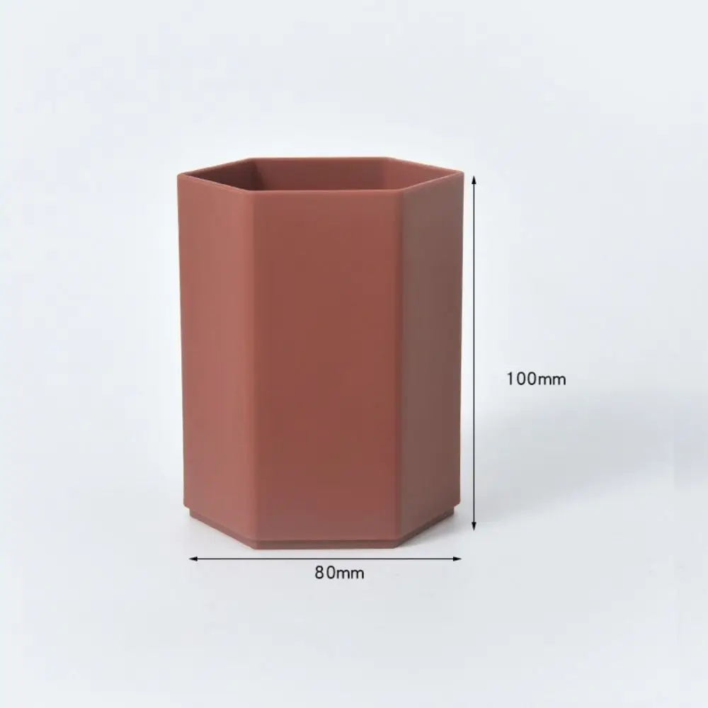 

Dirt-resistant Hexagonal Design Pen Holder Large Capacity Plastic Stationery Pen Barrel Pencil Storage Box School Office