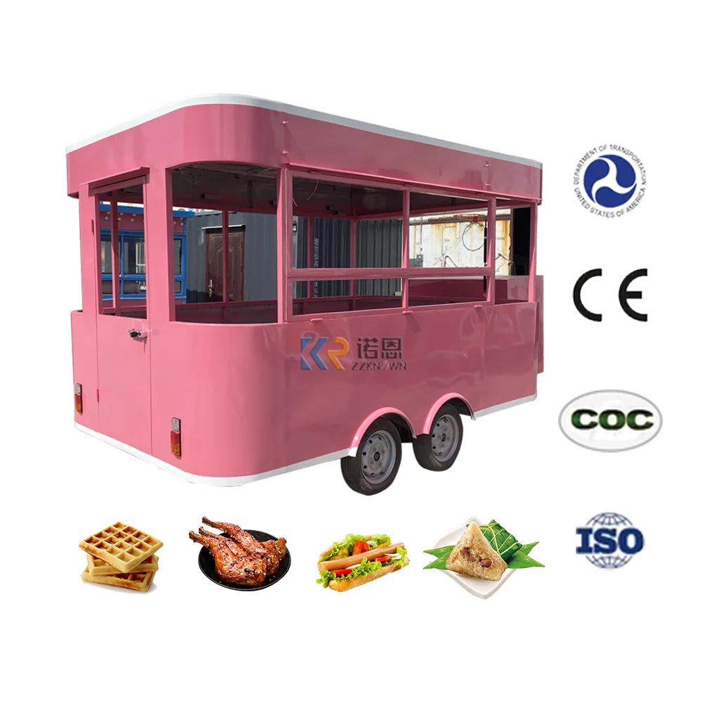 3.5Meters Best Quality Fast Food Trucks Street Mobile Food Trailer with Full Kitchen Equipments