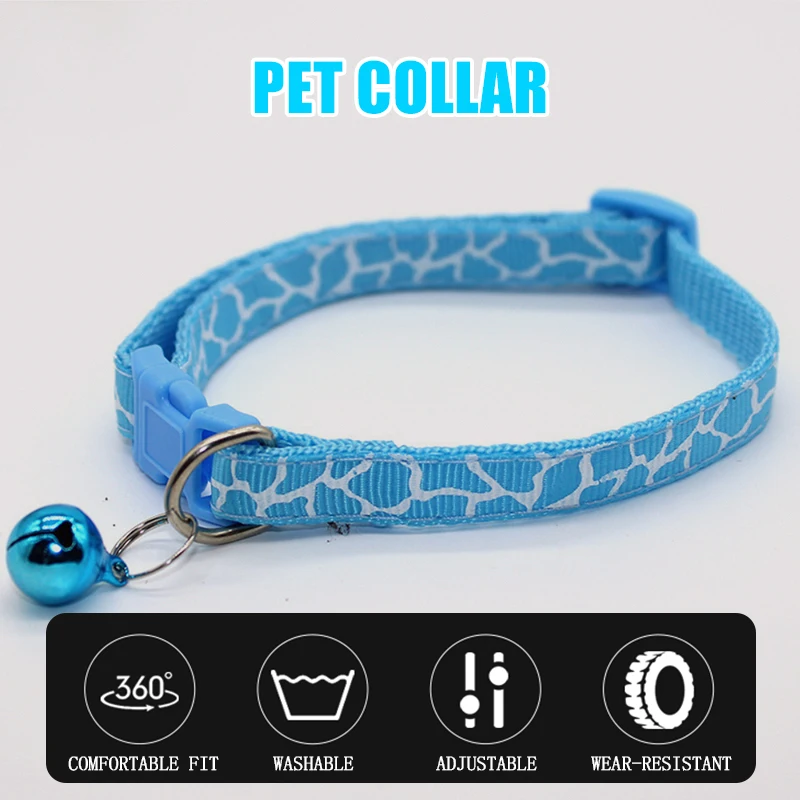 Pet Net Patter Patch Collar Small Dog And Cat Collar With Bell Adjustable Necklace Cat Puppy Kitten Leads Dog Pet Supplies