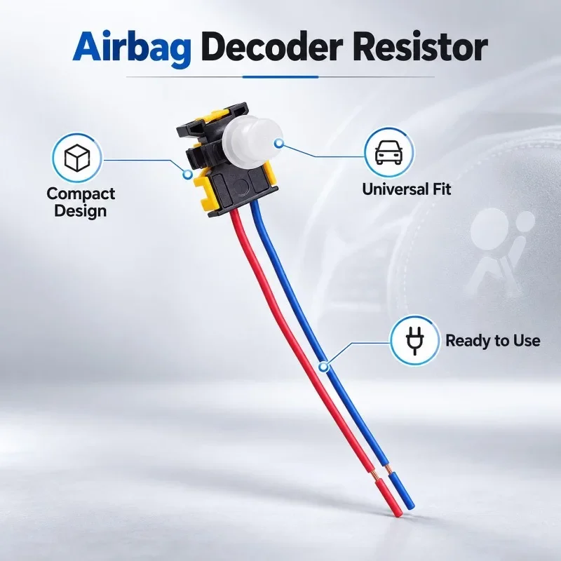 SRS Airbag Resistor with Wiring Harness Car Airbag Simulator Steering Wheel Airbag Auto SRS System Repair Replacement Accessory