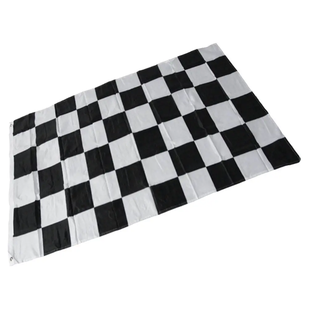 Checkered Flag Polyester Racing Flag Hand Held Mini Race Car Party Decorations for Birthday Theme Events Garden Desk Display - view 2