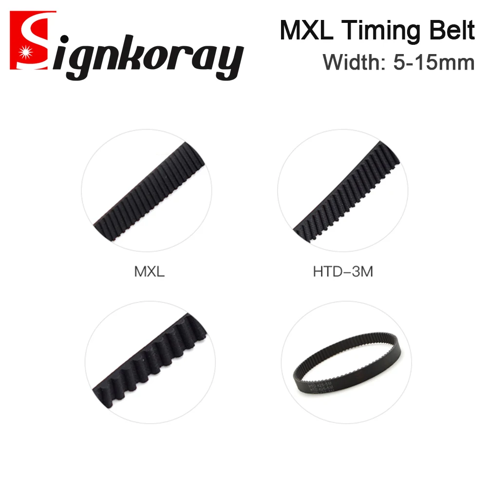 SignkoRay MXL cinghia dentata aperta larghezza 5mm 6mm 9mm 10mm 15mm cinghie in gomma di trasmissione per taglio incisione Laser CO2