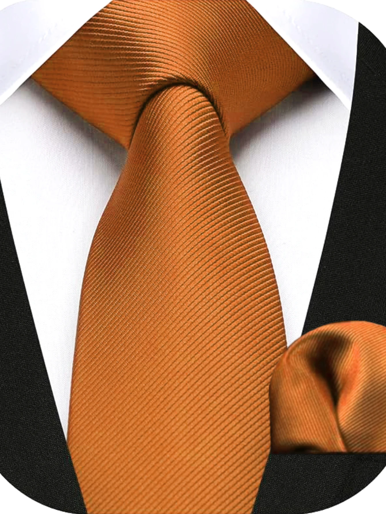 JEMYGINS Herren-Krawatte, schmal, einfarbig, 6 cm, Seidenkrawatte, Einstecktuch-Kombi-Set, geeignet für Herren, Geburtstagsgeschenke, Hochzeiten, Business – Detail 15