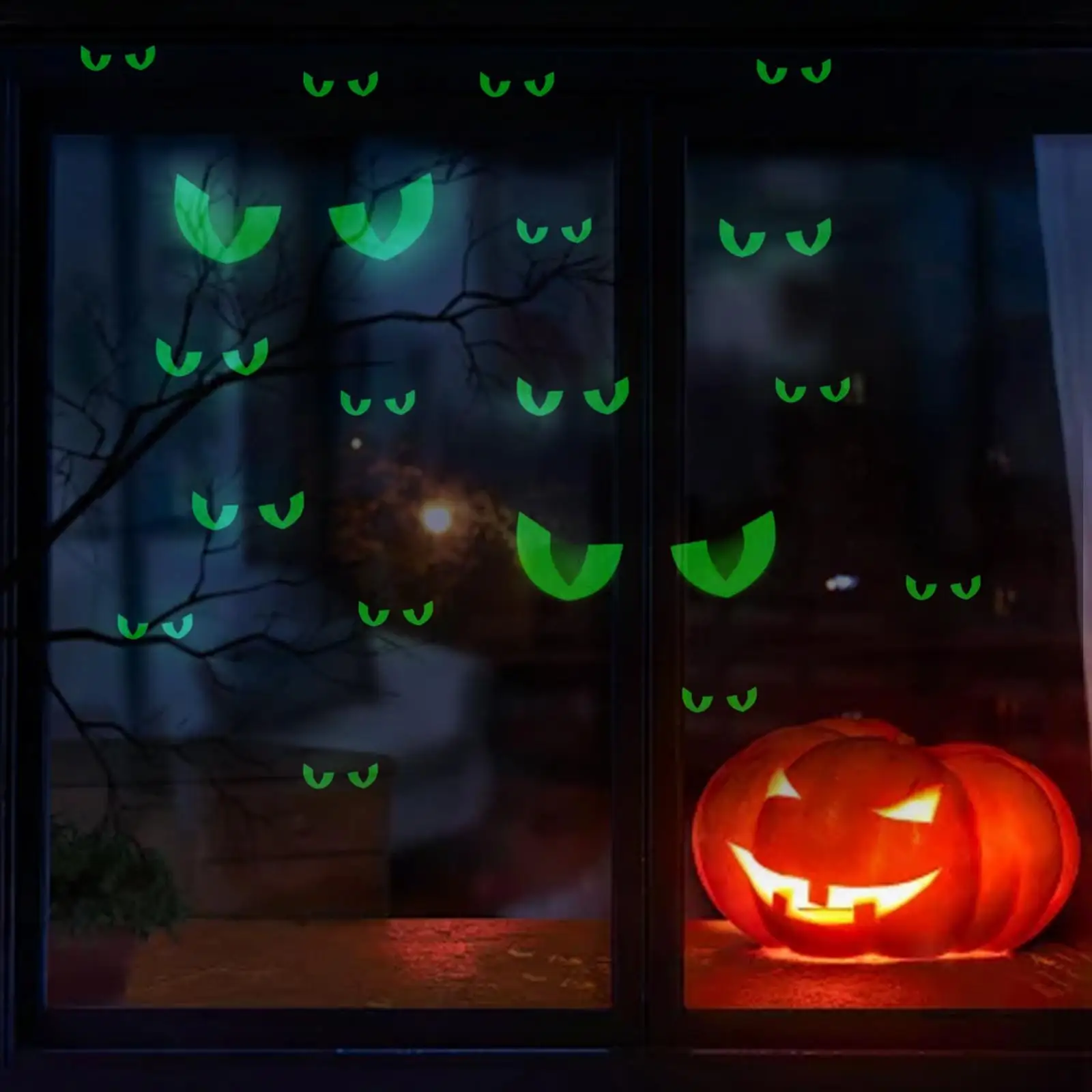 36 Pairs Peeping Eyes Wall Decals with 3 Sizes Home Decorations Halloween Glow in The Dark Wall Stickers Removable Waterproof image 2