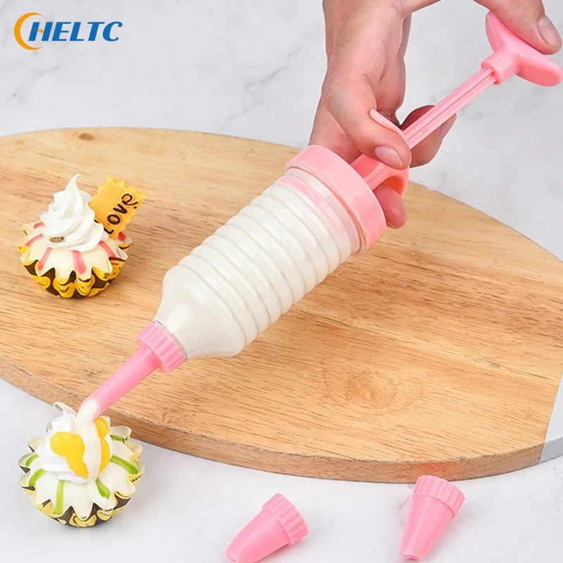 8 Pcs/lot Pipe Nozzles With Syringe Plastic Cream Baking Nozzle Dispenser Icing Pastry Cream Tips Pastry Tube Decoration Tools