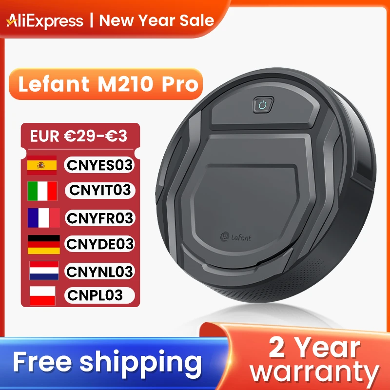 Lefant M210 Pro Robot Vacuum Cleaner, 2200Pa Powerful Suction, 120 Mins Runtime, Automatic Self-Charging, Wi-Fi/App/Alexa Contro