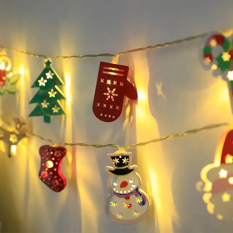 Natale LED Light String babbo natale Elk pupazzo di neve ornamento di natale String Light decorazioni natalizie 2023 regalo Navidad di capodanno