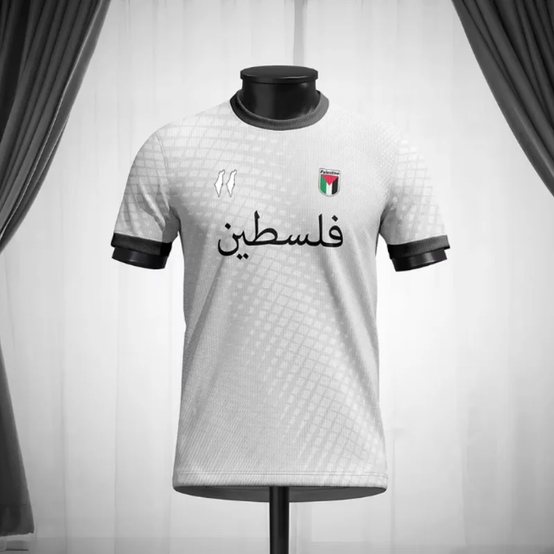 Fashion Palestine Flag Football T Shirts Trend Summer Short Sleeve National Emblem 3D Printed Sports Tees Loose Breathable Tops image 3