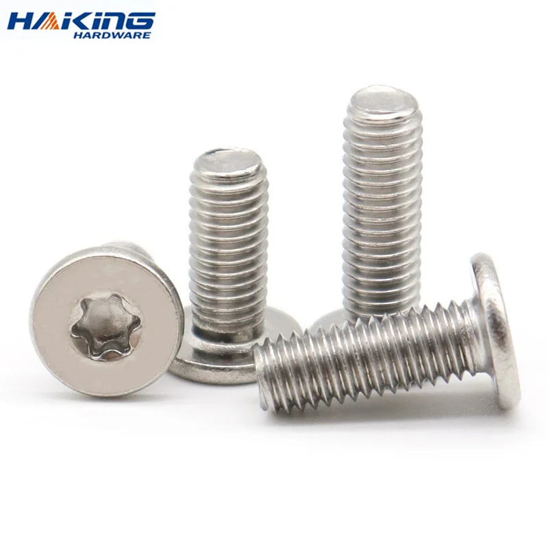 10pcs/lot M1.6 M2 M2.5 M3 M4 M5 M6 M8 304 Stainless Steel CM Six-Lobe Torx Ultra Thin Super Low Flat Wafer Head Screw Bolt