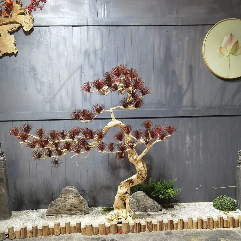Simulated welcome pine modeling tree landscape indoor landscaping dead wood fake tree soft decoration zen ornament