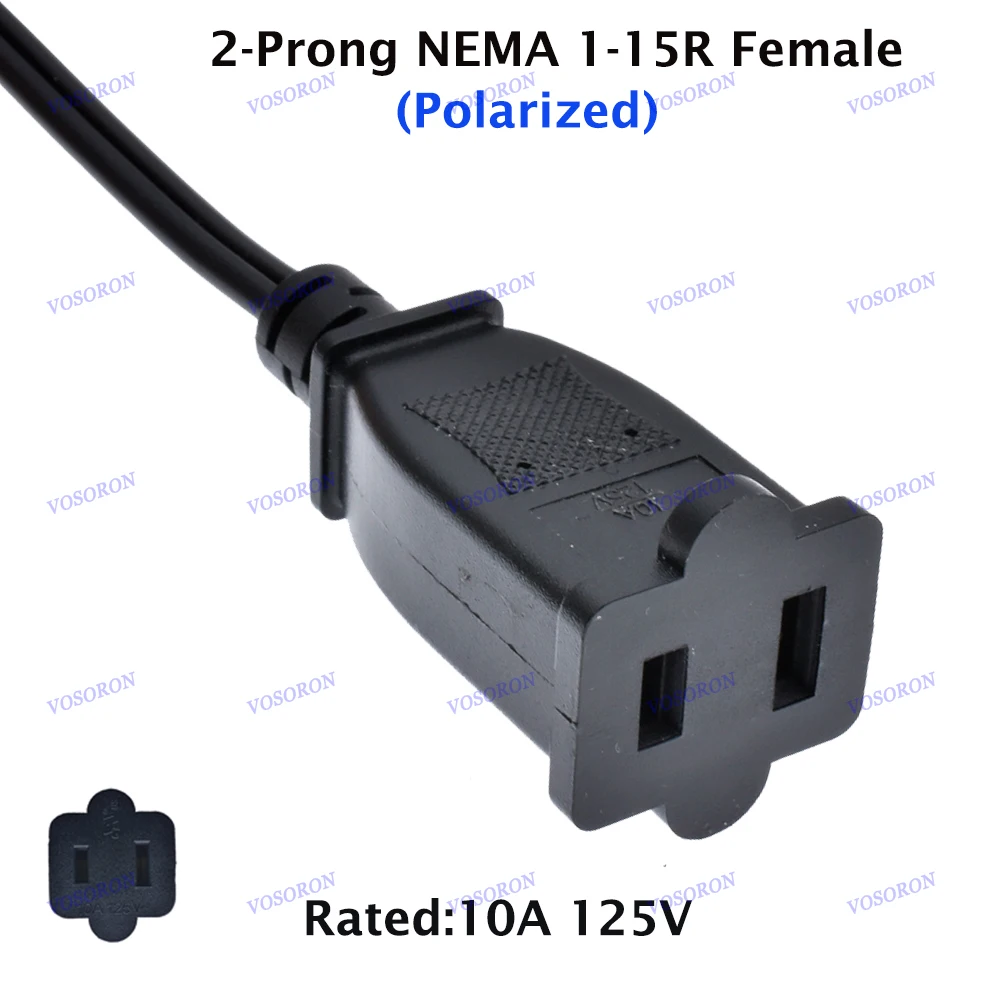 US USA Japan Canada  Power Extension Cable Cord US Plug 1-15P Two Foot To US 1-15R Power Cable Cord 2m/3m