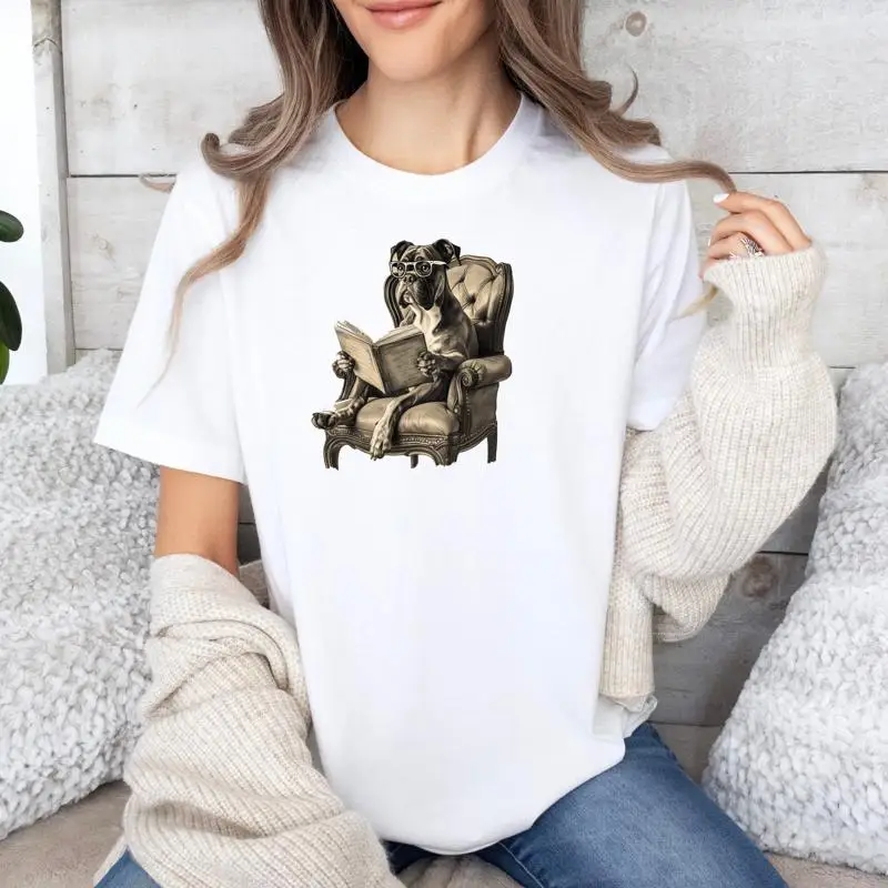 

Boxer reading Garment Dyed T shirt