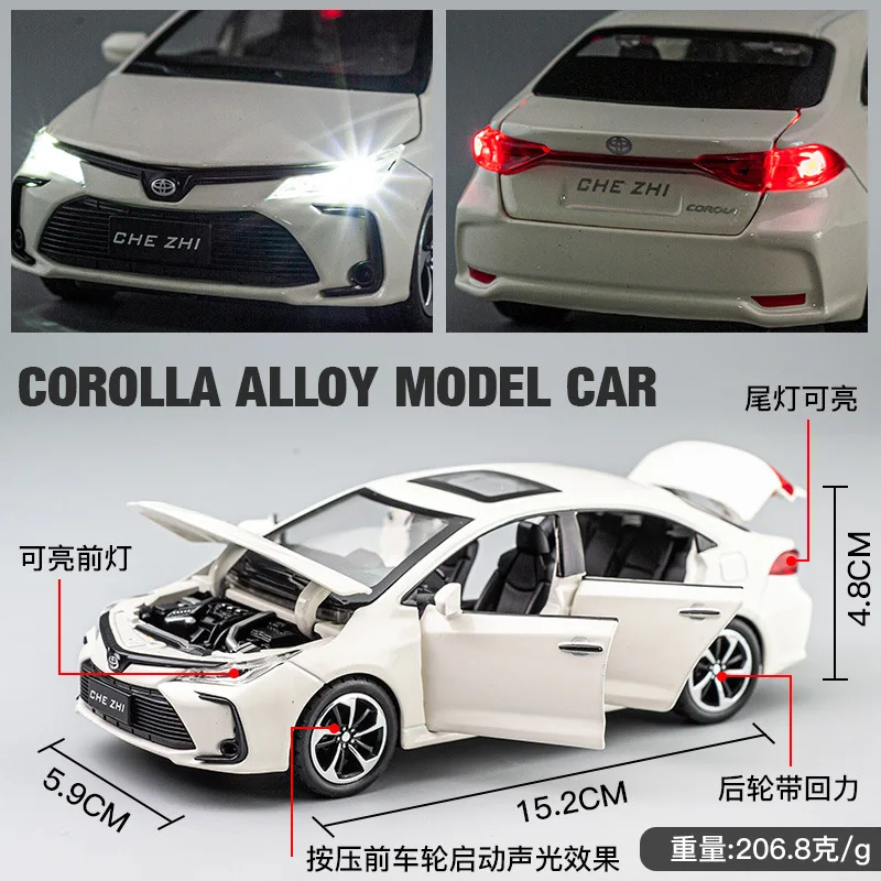 1:32 Scale TOYOTA Corolla Alloy Car Model Diecasts & Toy Metal Vehicles Car Model Simulation Sound and Light Collection Kids Toy