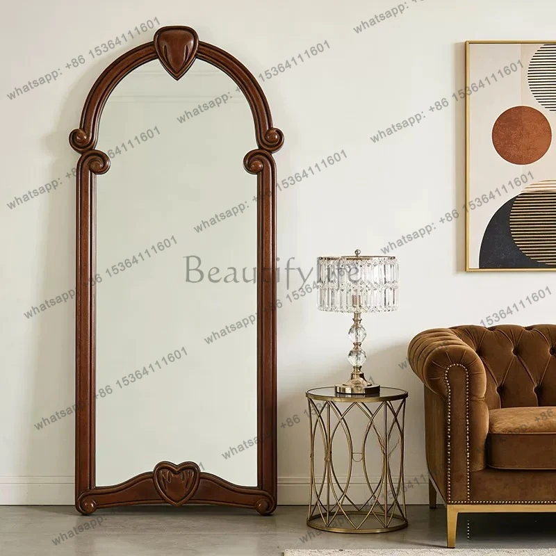 

American retro style arched full-length mirror household floor-to-ceiling medieval full-length mirror French style