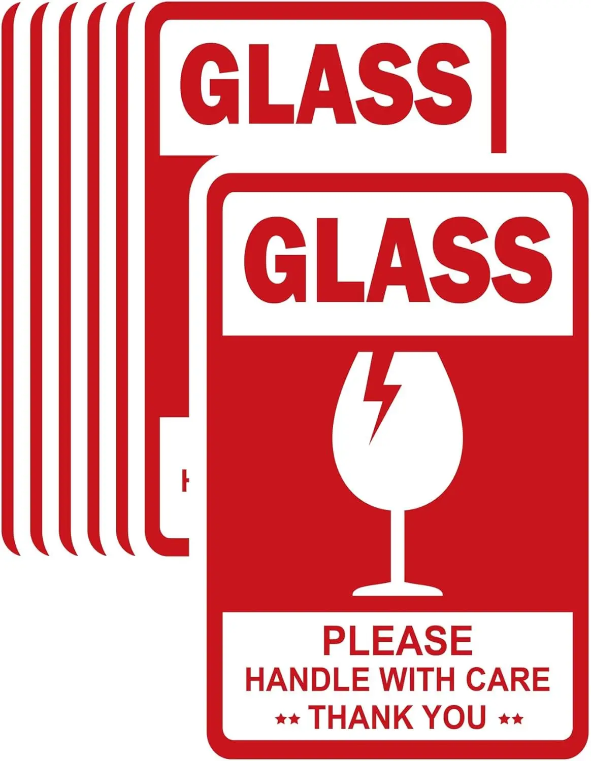 

4x6 Inch Large Glass Fragile Warning Stickers Handle with Care Fragile Stickers for Shipping Moving Glass Fragile Labels 100Pcs