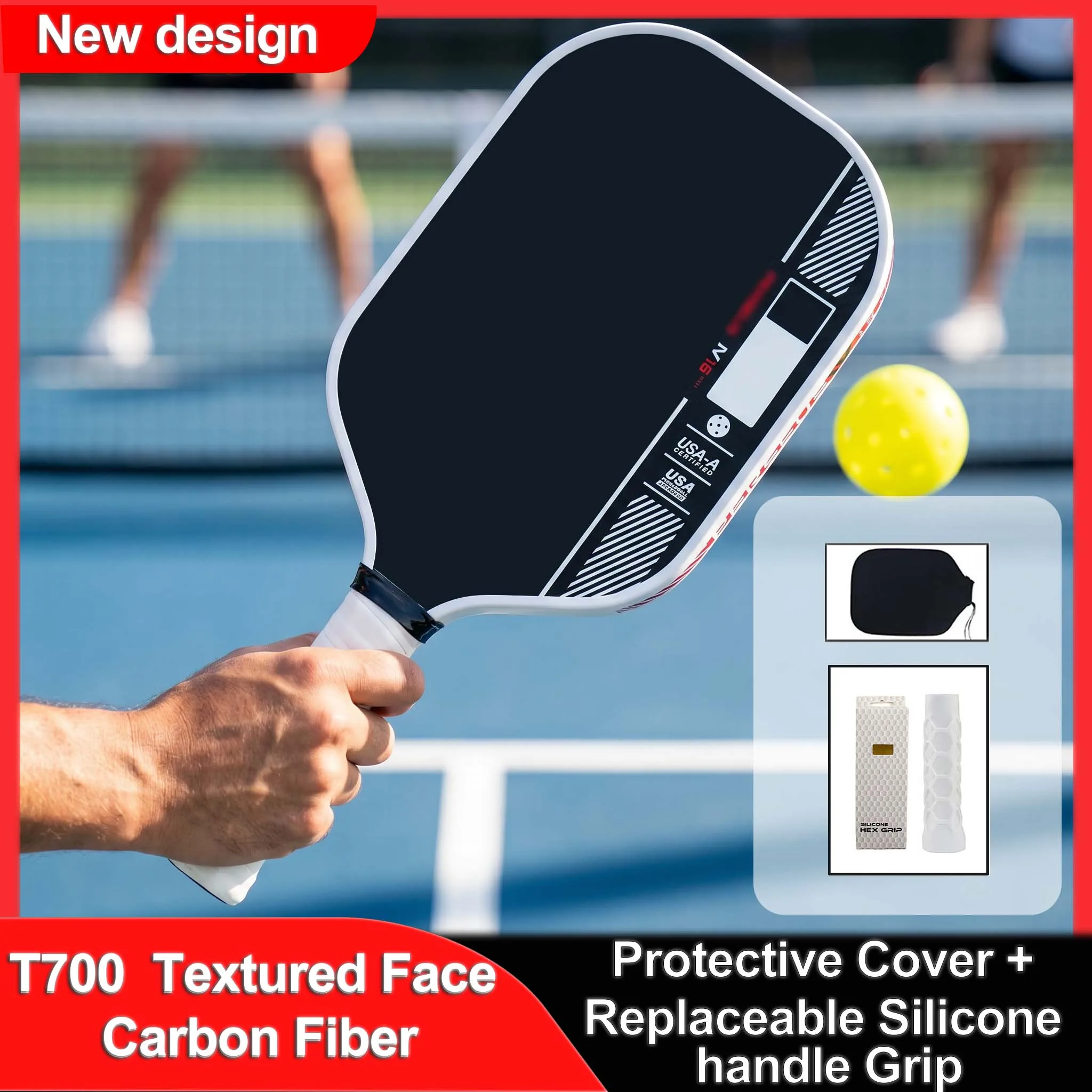 

2026 USAPA Approved Pickleball Paddle T700 Carbon Fiber 16MM Honeycomb Core Anti-Slip Handle Pro-Level Spin Engineered