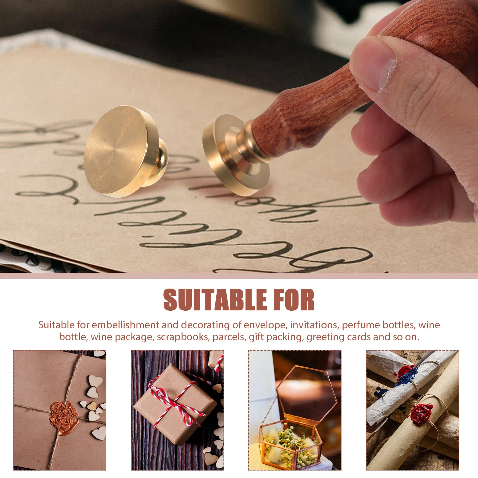 Blank Wax Seal Stamp Sealing Craft Lacquer Head การ์ดอวยพรเปลี่ยน Golden เพื่อนเจ้าสาว