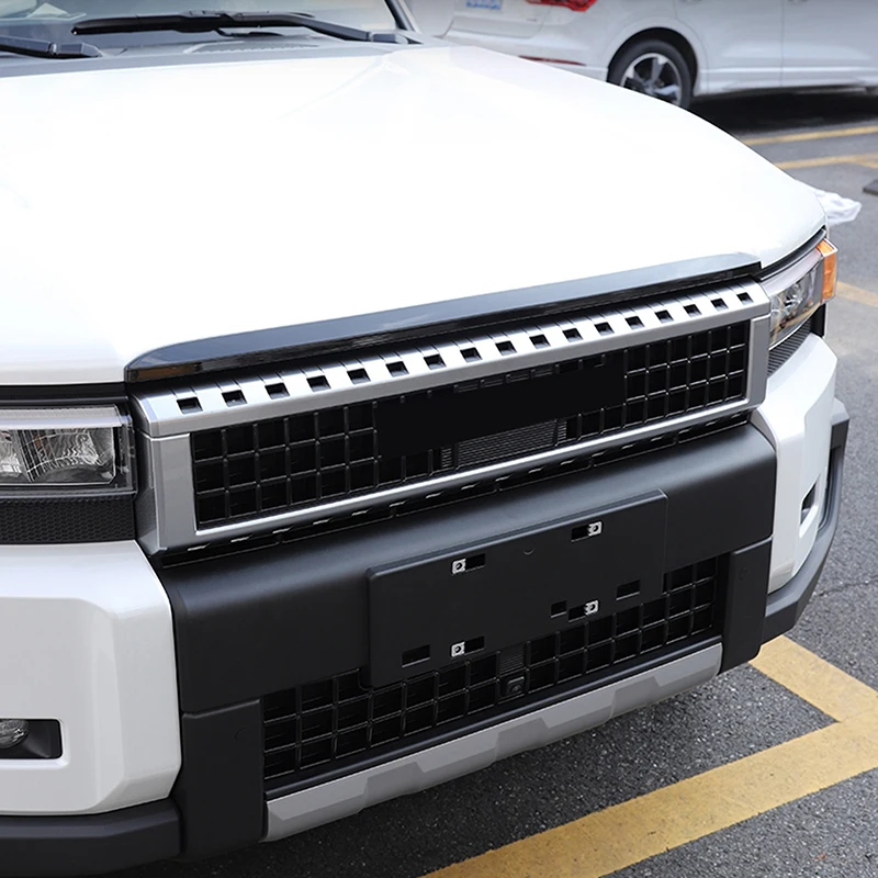 

For Toyota Land Cruiser LC250 2024 2025 2026 Black Front Hood Bonnet Grille Lip Molding Cover Trim Bar Garnish Car Styling
