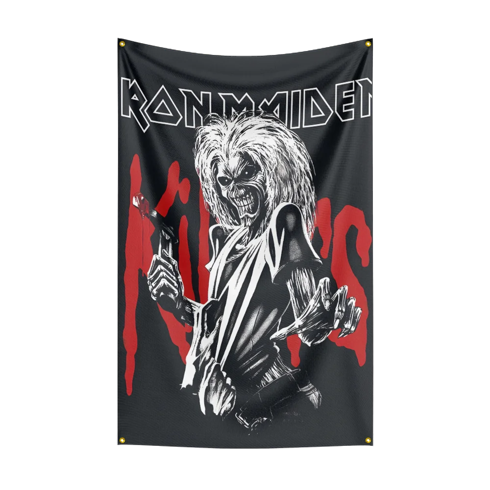 3x5 Ft I-Iron Maidens Heavy Rock Band Flag Polyester Digital Printing Banner for Bedroom Wall Art Out Door Tapestry Decoration