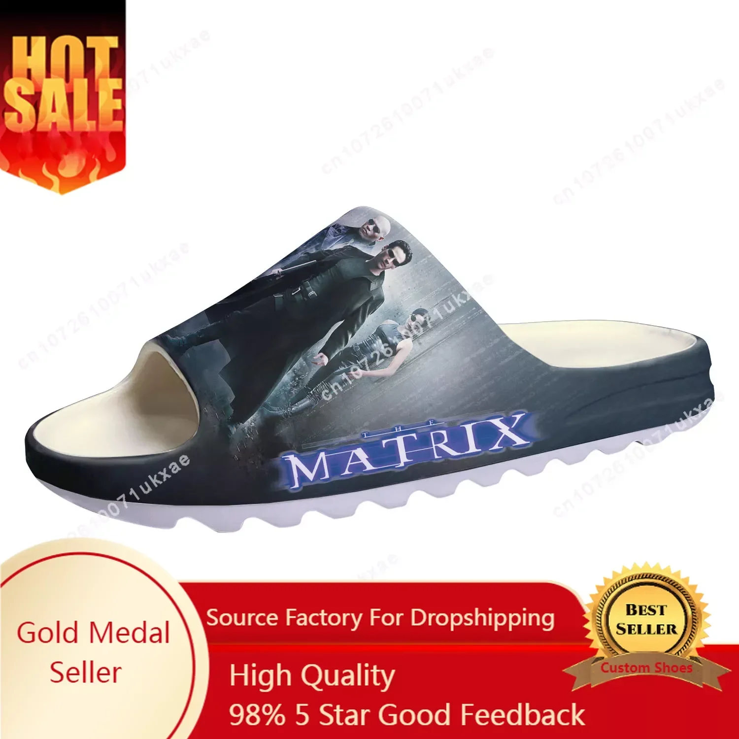 

The Matrix Movie Soft Sole Sllipers Home Clogs Customized Step On Water Shoes Mens Womens Teenager Step in Sandals