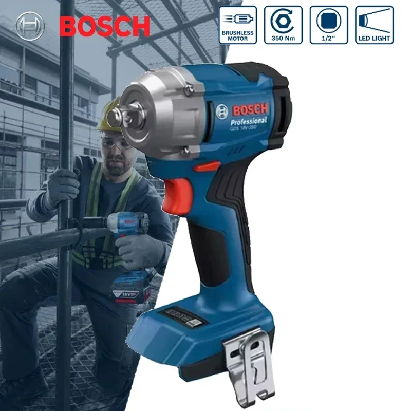 

BOSCH GDS 18V-350 Cordless Impact Wrench 3-Gear Torque Adjustment Impact Driver Torque Wrench Bosch Power Tools