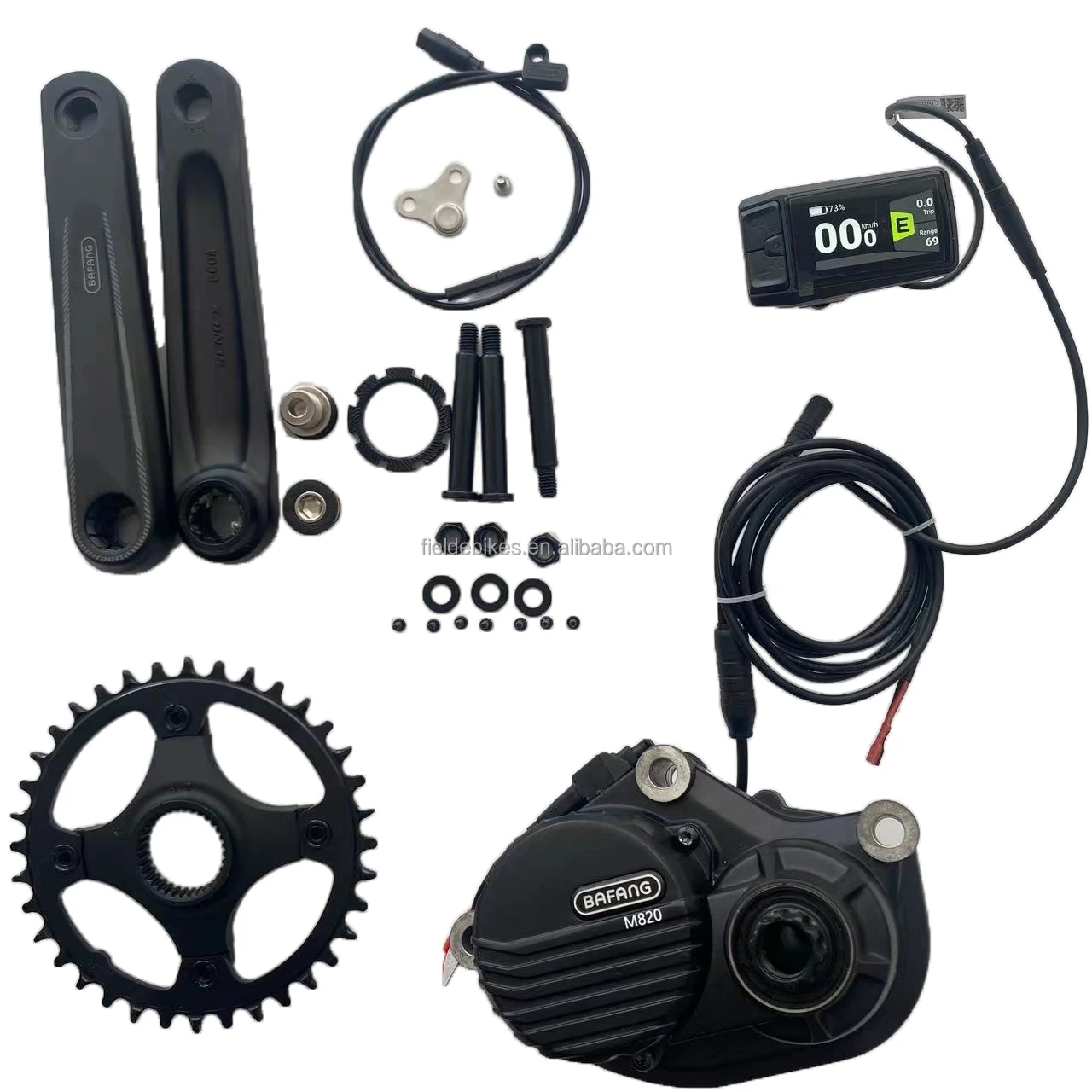 LCE930 Matched Bafang M820 43V 250W Brushless Mid Drive EBike Motor Electric Cargo Bicycle Conversion Kit BTF014 Lithium Battery