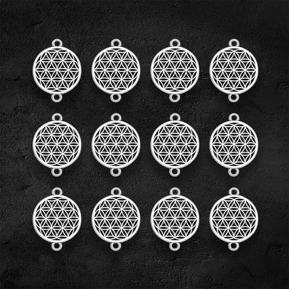 20pcs/Lot--26x20mm Antique Silver Plated Life Of Flower Connector Charms  DIY Bracelet Supplies Jewelry Finding Accessories
