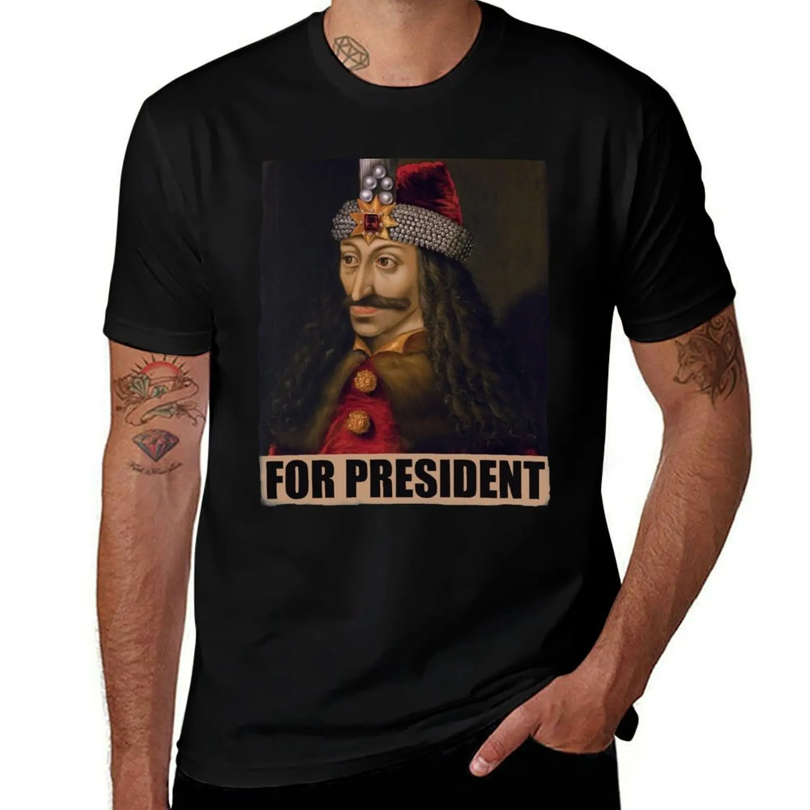 

Vlad for President Vlad III known as Vlad the Impaler or Dracula or Tepes funny vintage style historical Romania meme HD T-Shirt