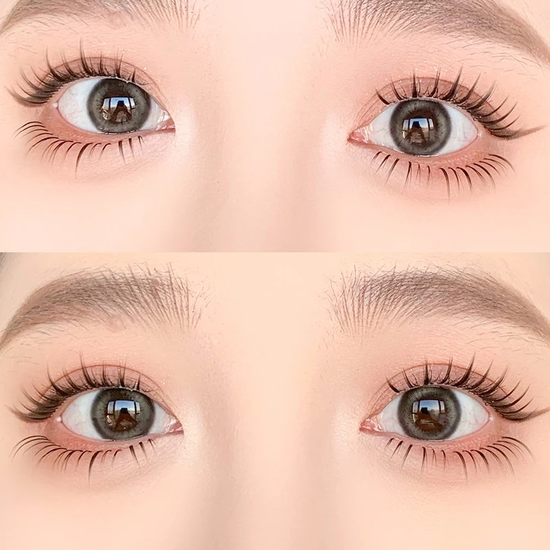 5 Paar natürliche, transparente Wimpern mit Stiel, Fee, falsche Wimpern, Handrippenhaar, weiches Cartoon-Augen-Make-up, Manga-Wimpern